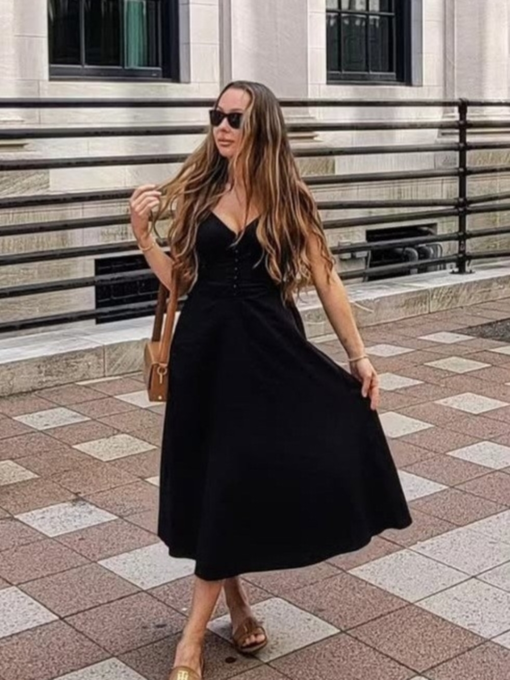 Classic Black Midi Dress - Women